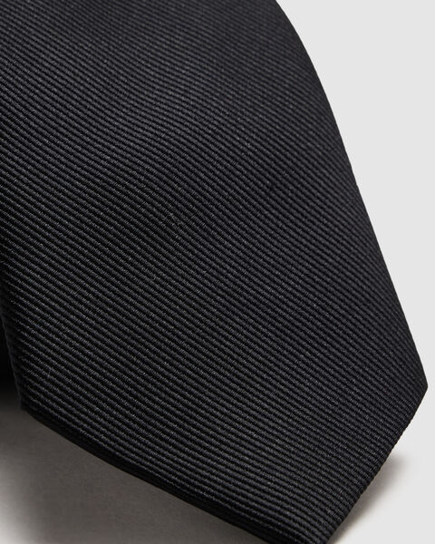 Diagonal Drill Tie, Black, hi-res